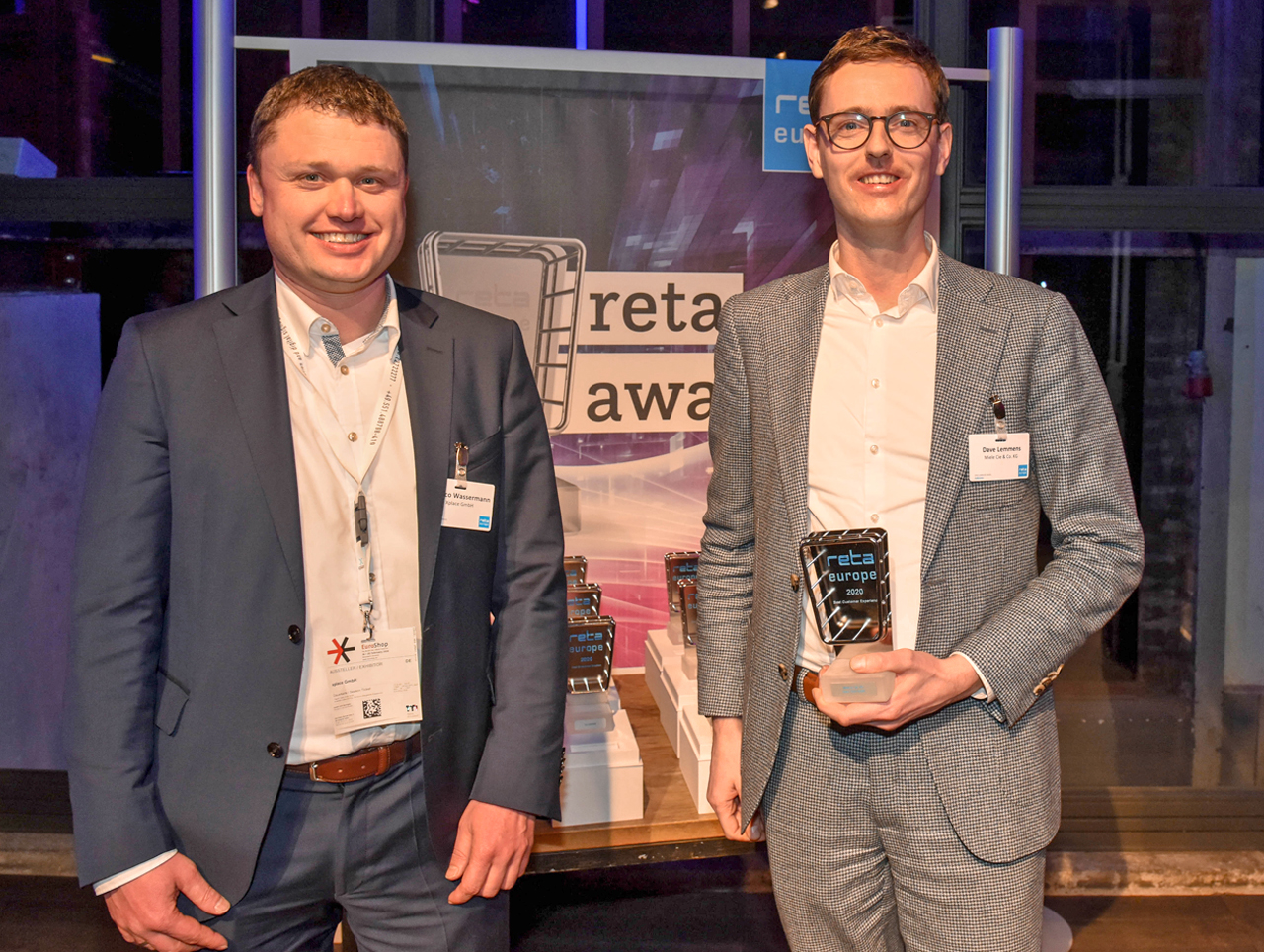 Marco Wassermann (Xplace), Dave Lemmens (Miele) Winner Best Customer Experience